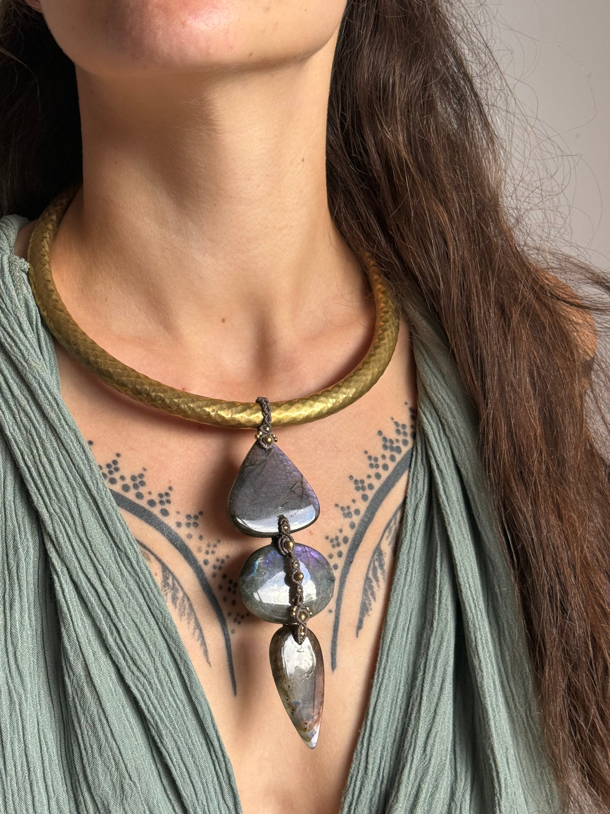 Purple Labradorite Statement Necklace | Inner Goddess Collection