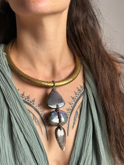 Purple Labradorite Statement Necklace | Inner Goddess Collection