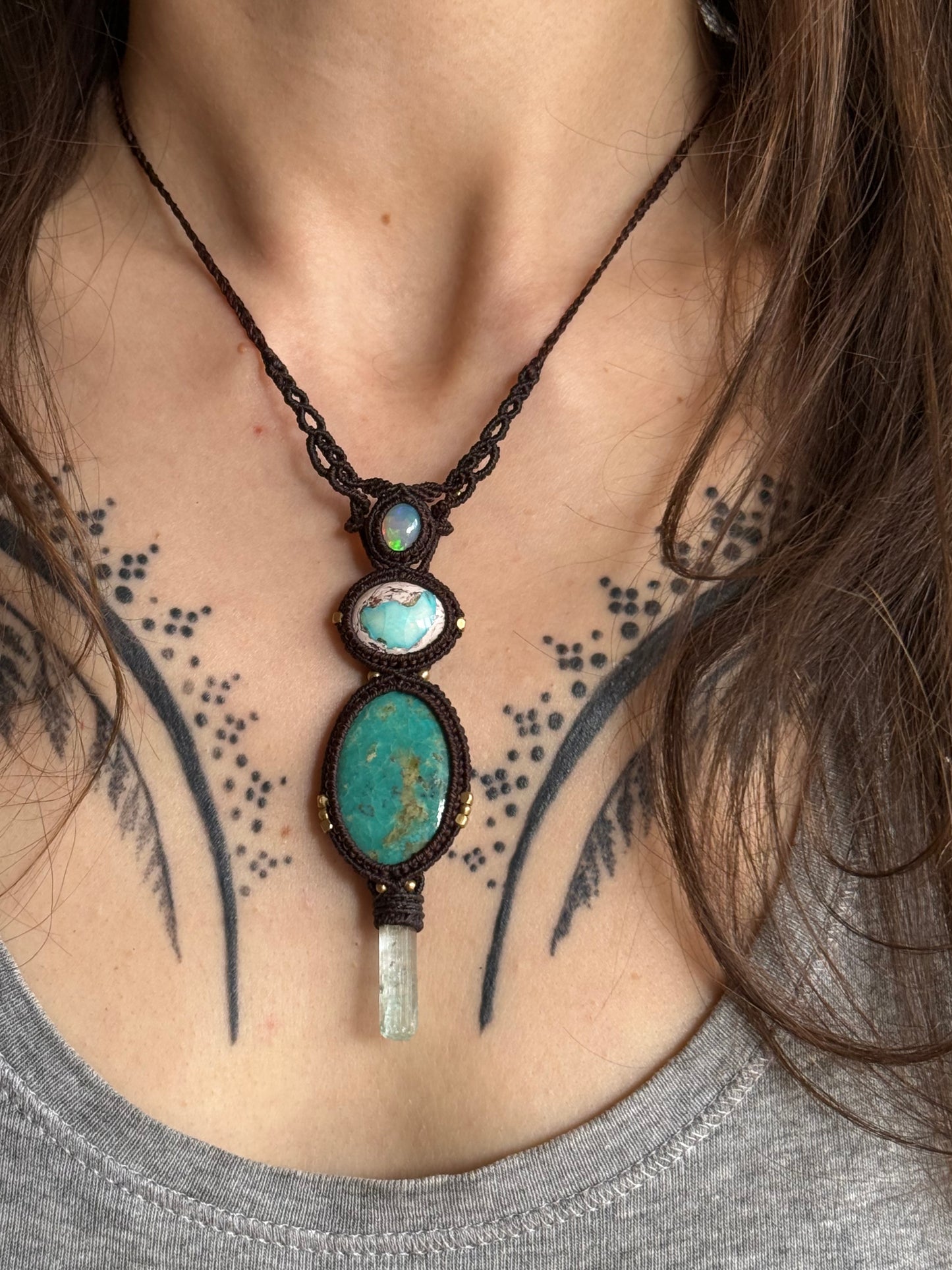 Opal, Turquoise & Aquamarine Pendant | Soul Collection