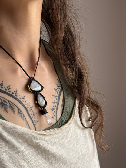 Moonstone & Quartz Pendant | Soul Collection