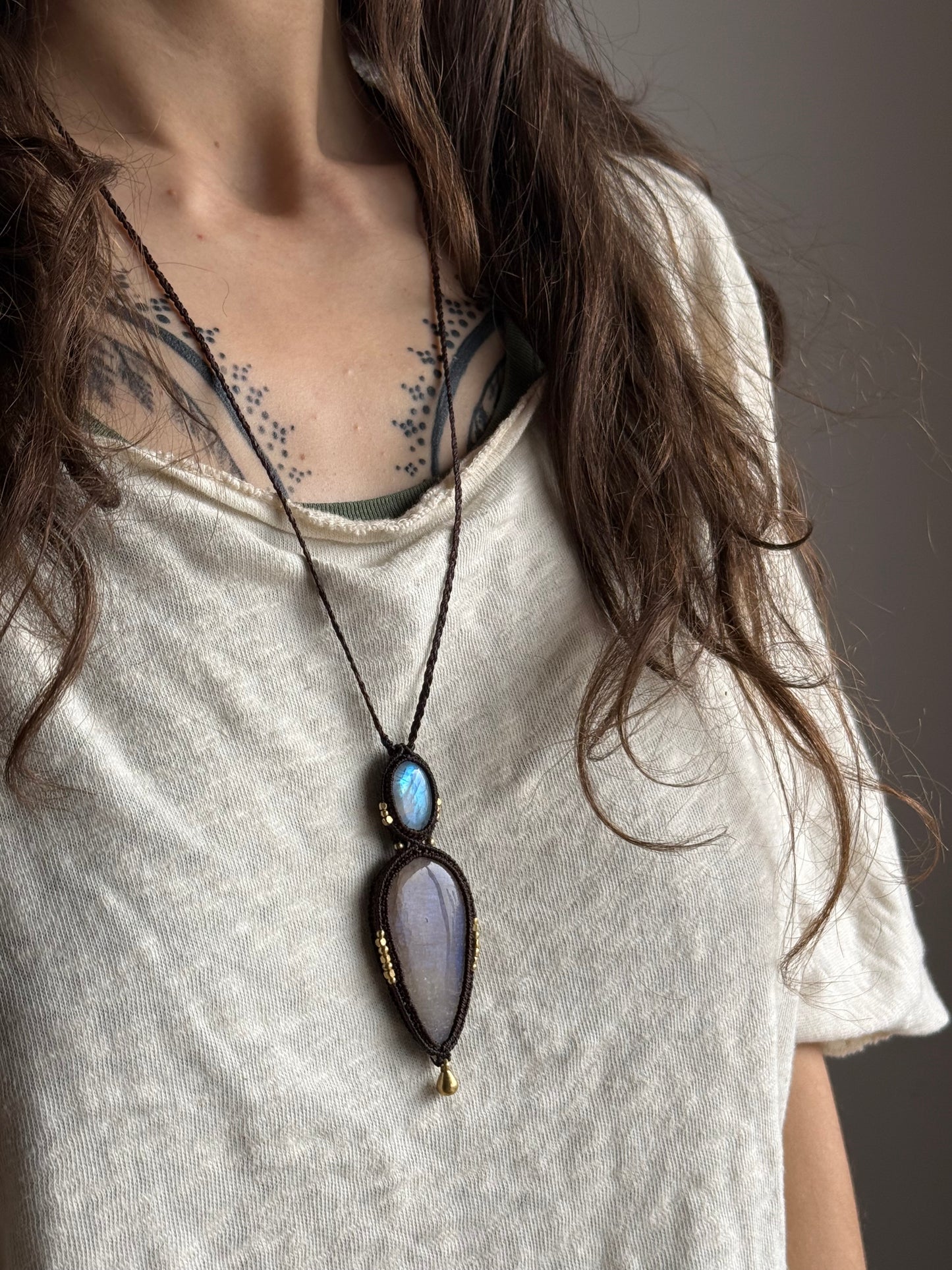 Moonstone & Belmorite Pendant | Soul Collection