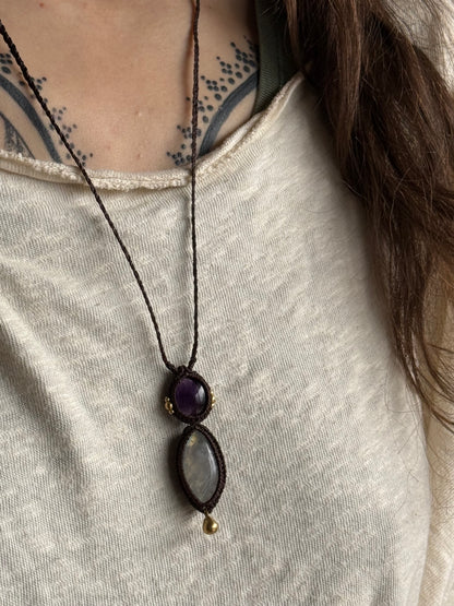 Amethyst & Moonstone Pendant | Soul Collection