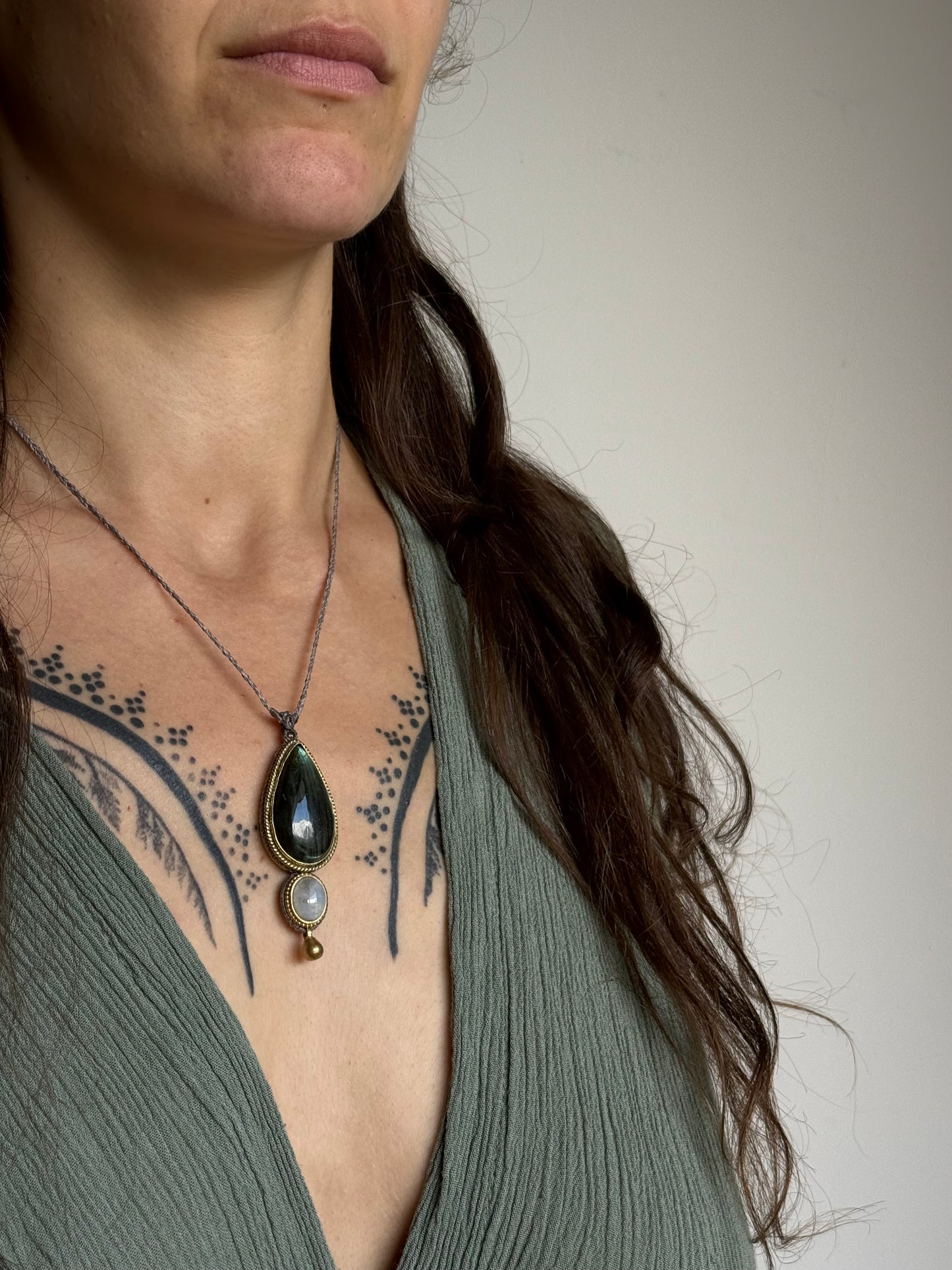 Labradorite & Moonstone Pendant | Inner Goddess Collection