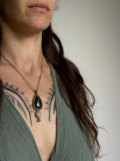 Labradorite & Moonstone Pendant | Inner Goddess Collection