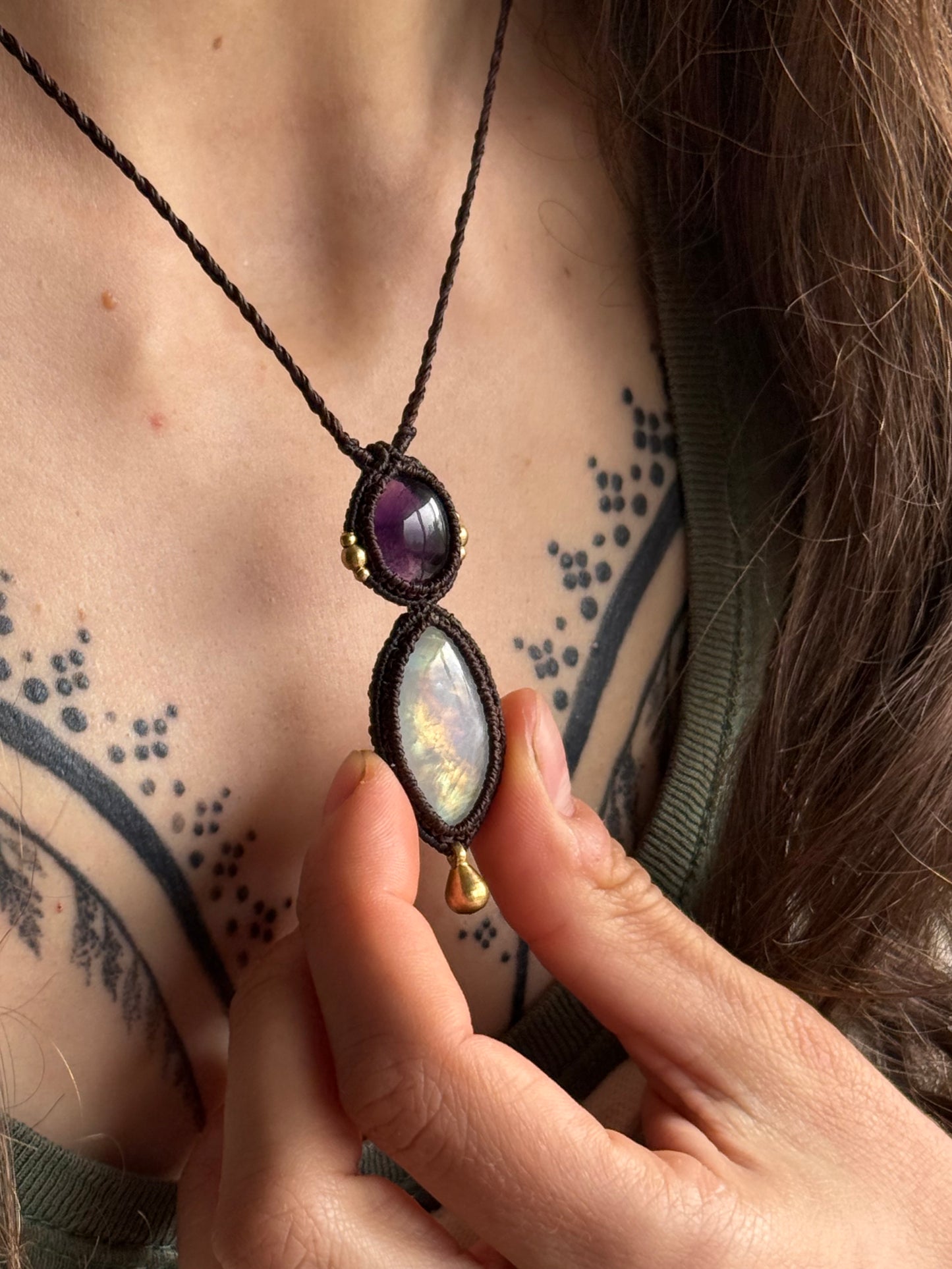 Amethyst & Moonstone Pendant | Soul Collection