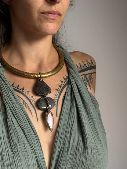 Purple Labradorite Statement Necklace | Inner Goddess Collection