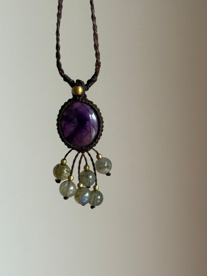 Amethyst & Labradorite Pendant | Inner Goddess Collection