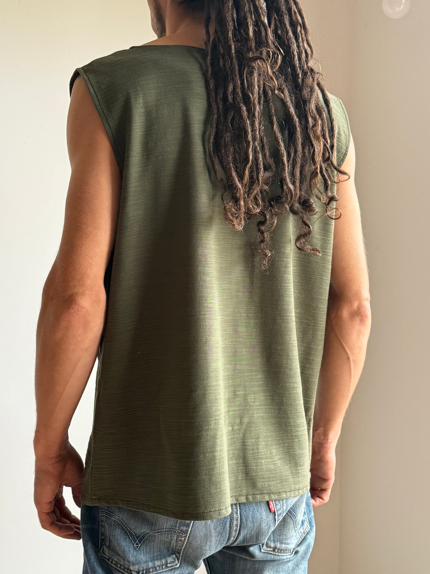 Men Sleeveless Shirt | Green |