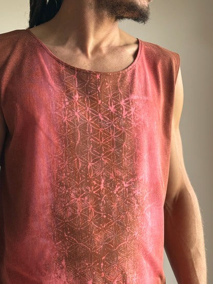 Men Sleeveless Shirt | Dark Orange |