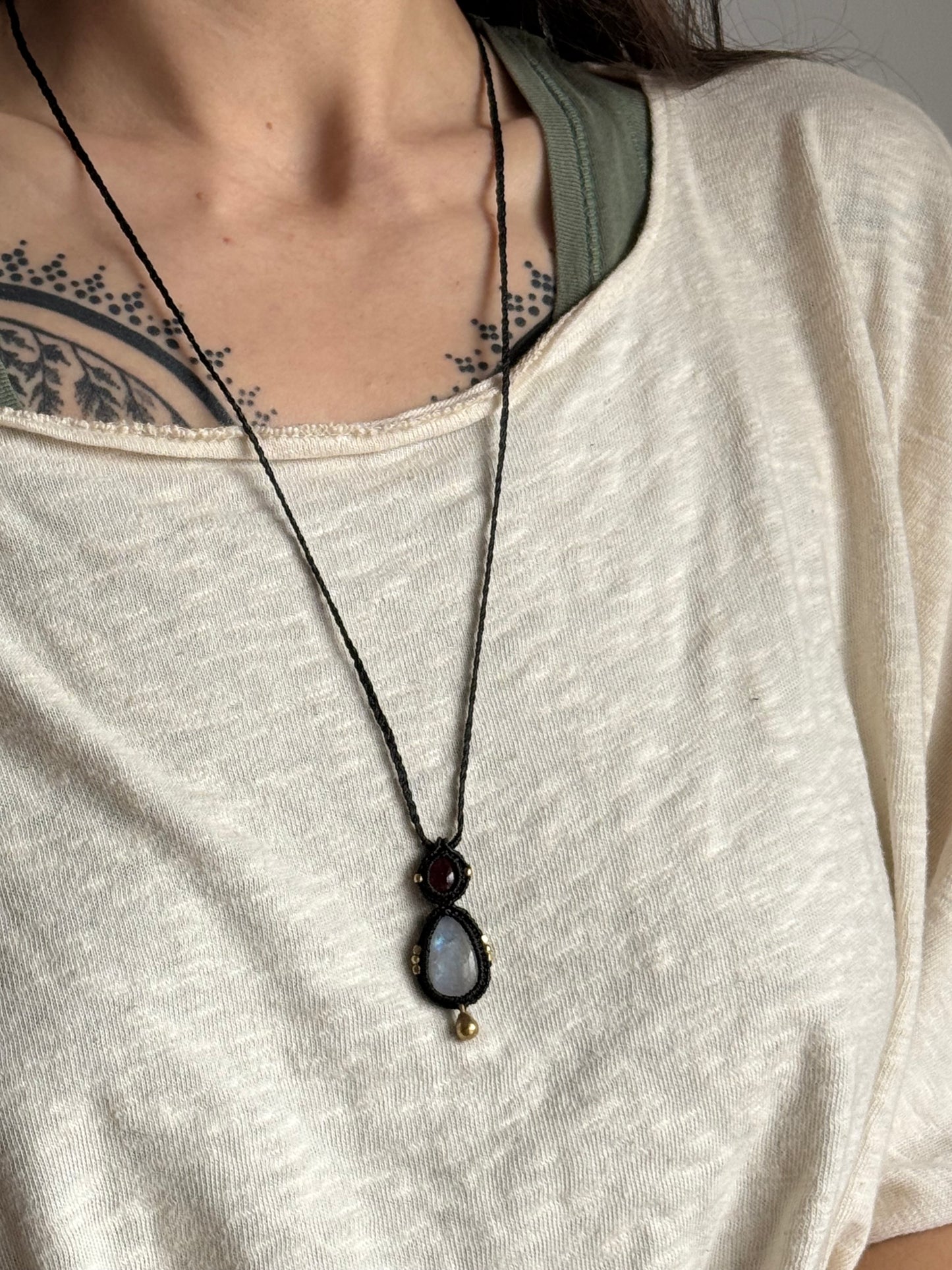 Garnet & Moonstone Pendant | Soul Collection