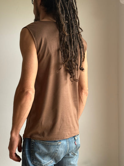 Men Sleeveless Shirt | Brown |