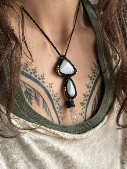 Moonstone & Quartz Pendant | Soul Collection
