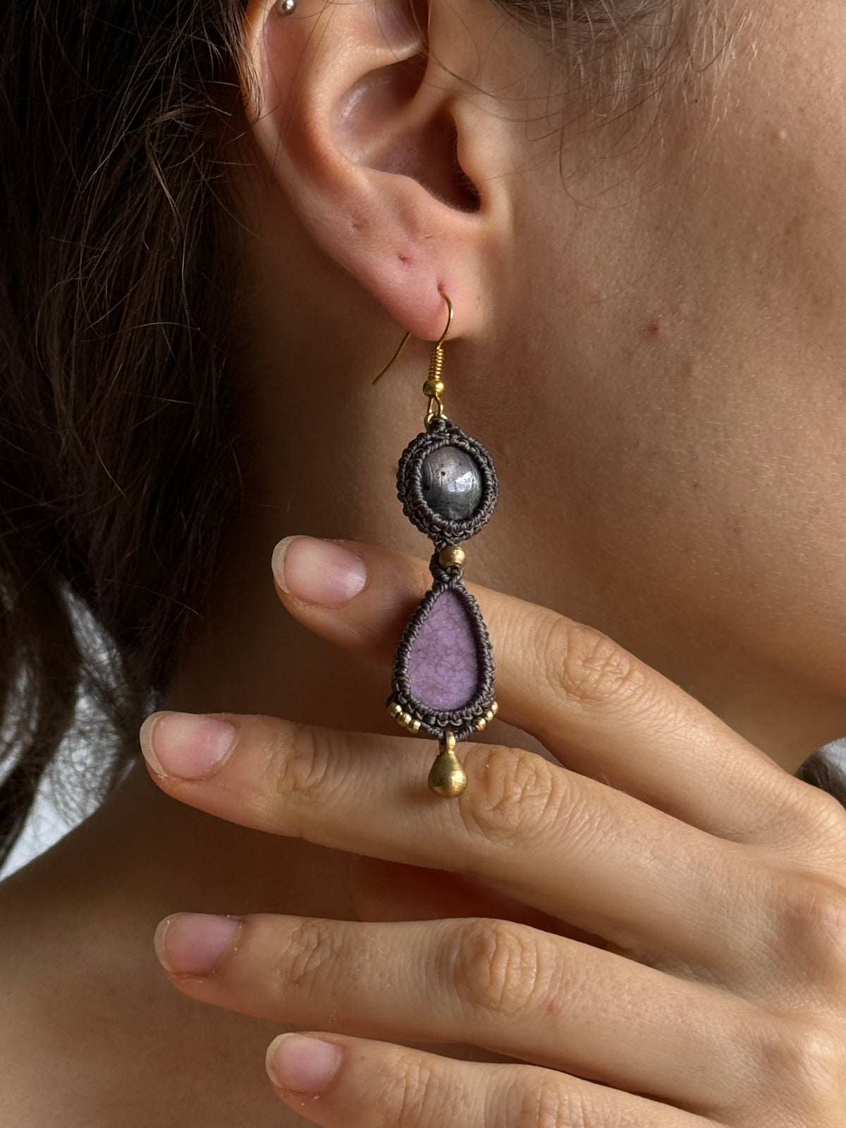 Star Ruby & Phosphosiderite Earrings | Inner Goddess Collection