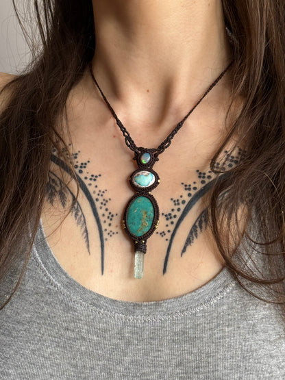 Opal, Turquoise & Aquamarine Pendant | Soul Collection