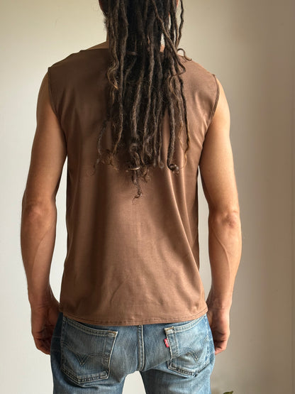 Men Sleeveless Shirt | Brown |