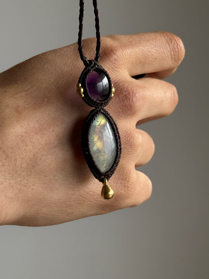 Amethyst & Moonstone Pendant | Soul Collection
