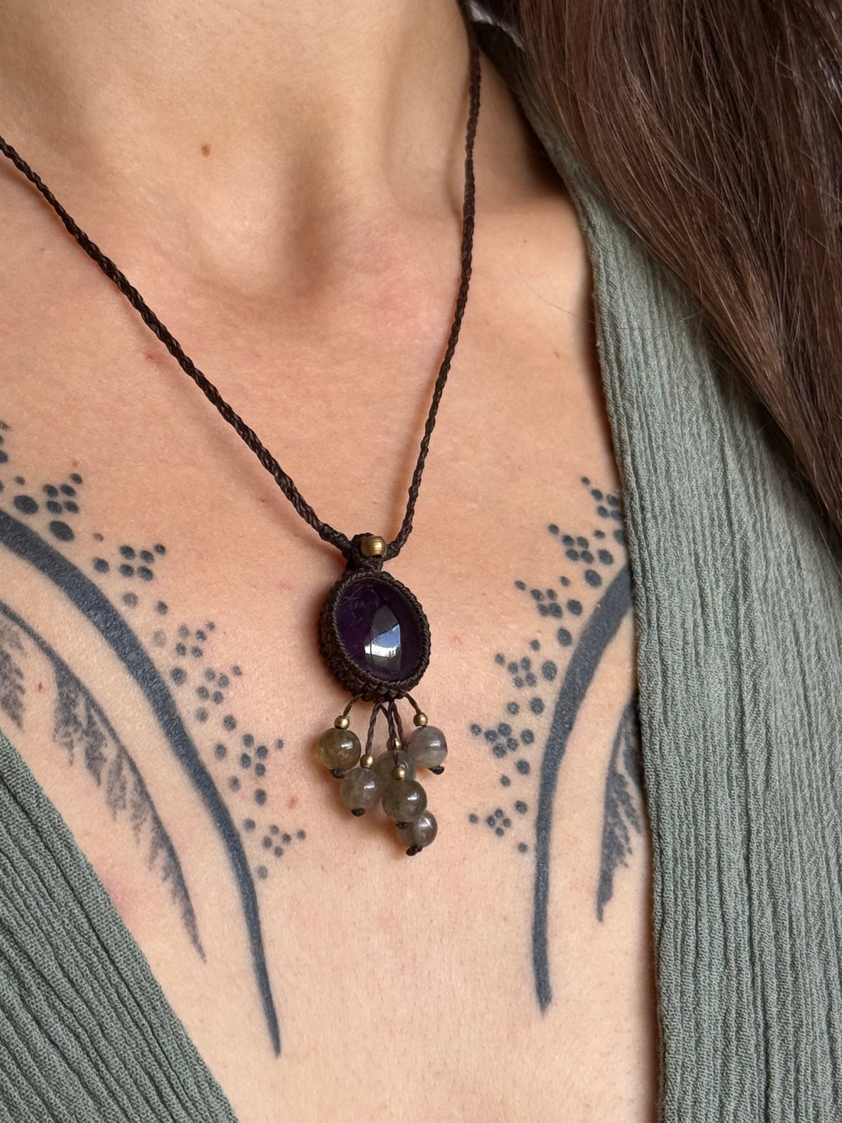 Amethyst & Labradorite Pendant | Inner Goddess Collection