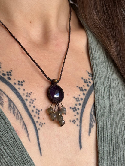 Amethyst & Labradorite Pendant | Inner Goddess Collection