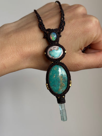 Opal, Turquoise & Aquamarine Pendant | Soul Collection