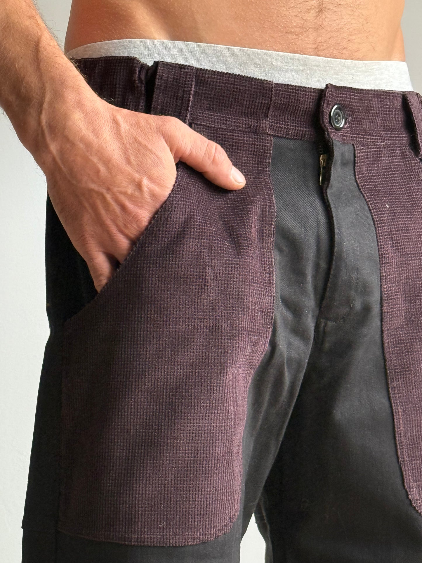 Men Short Pants | Black & Purple | M