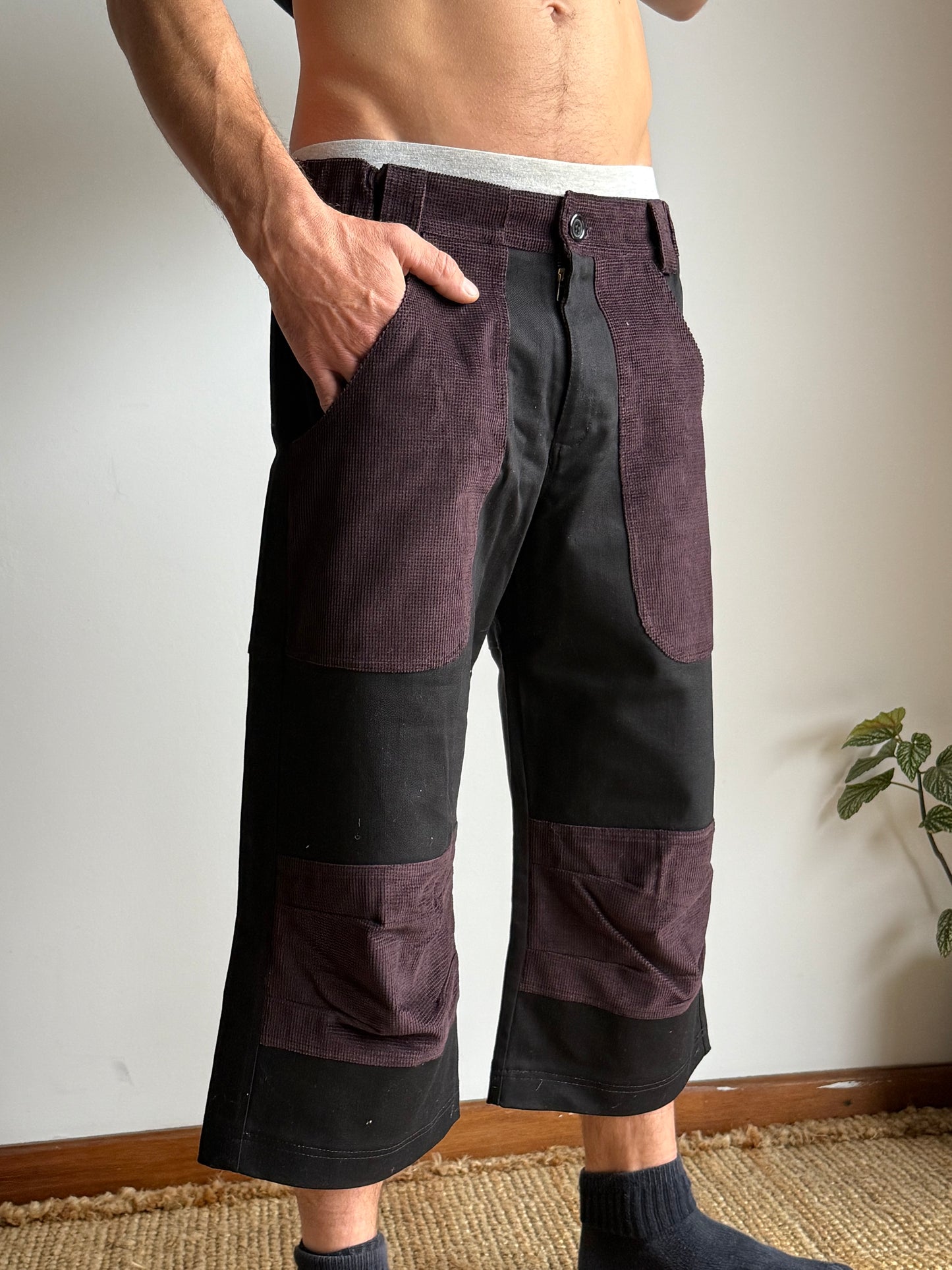 Men Short Pants | Black & Purple | M
