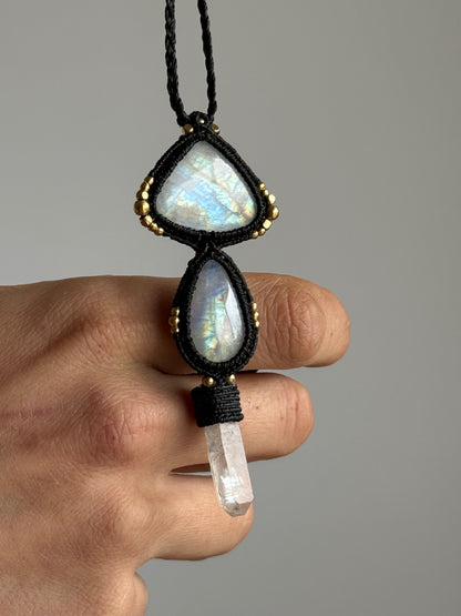 Moonstone & Quartz Pendant | Soul Collection