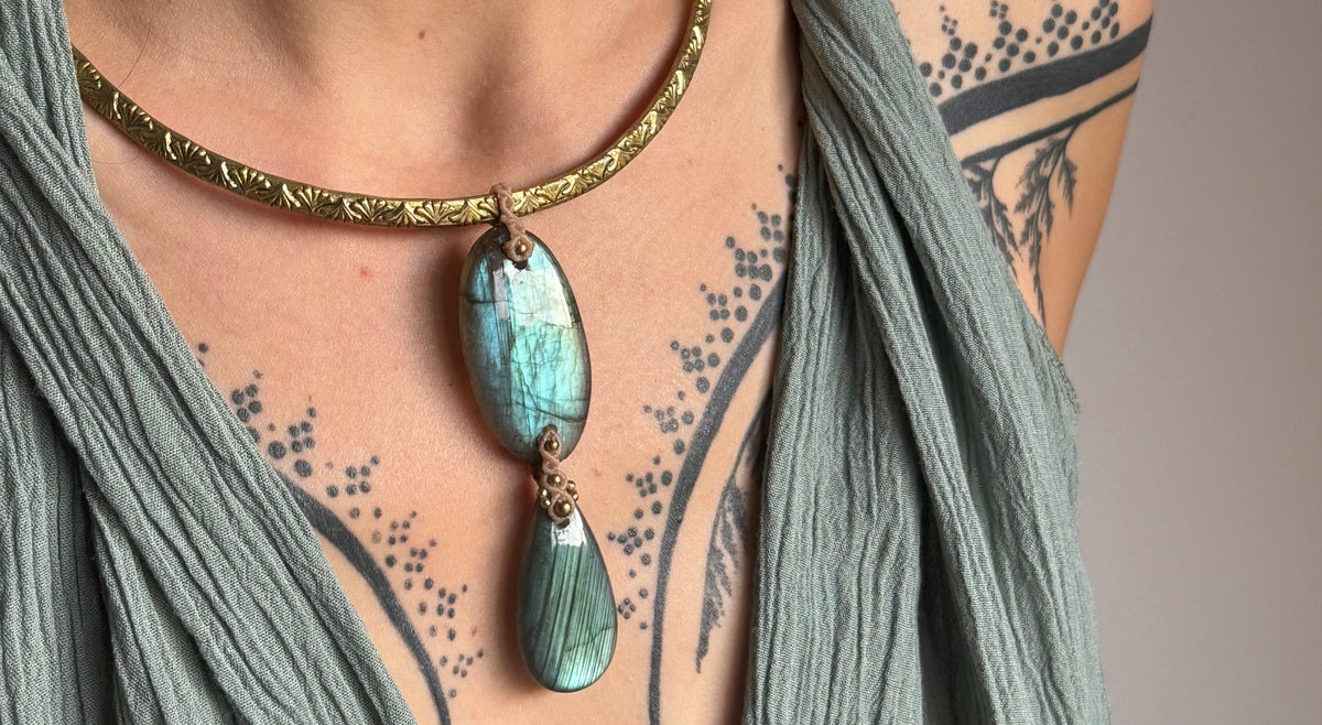 Labradorite Statement Necklace | Inner Goddess Collection