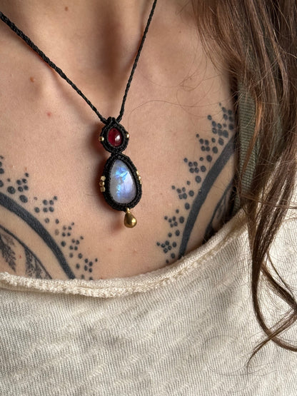 Garnet & Moonstone Pendant | Soul Collection