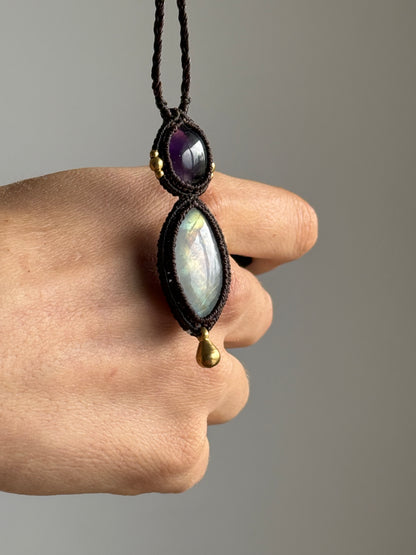 Amethyst & Moonstone Pendant | Soul Collection