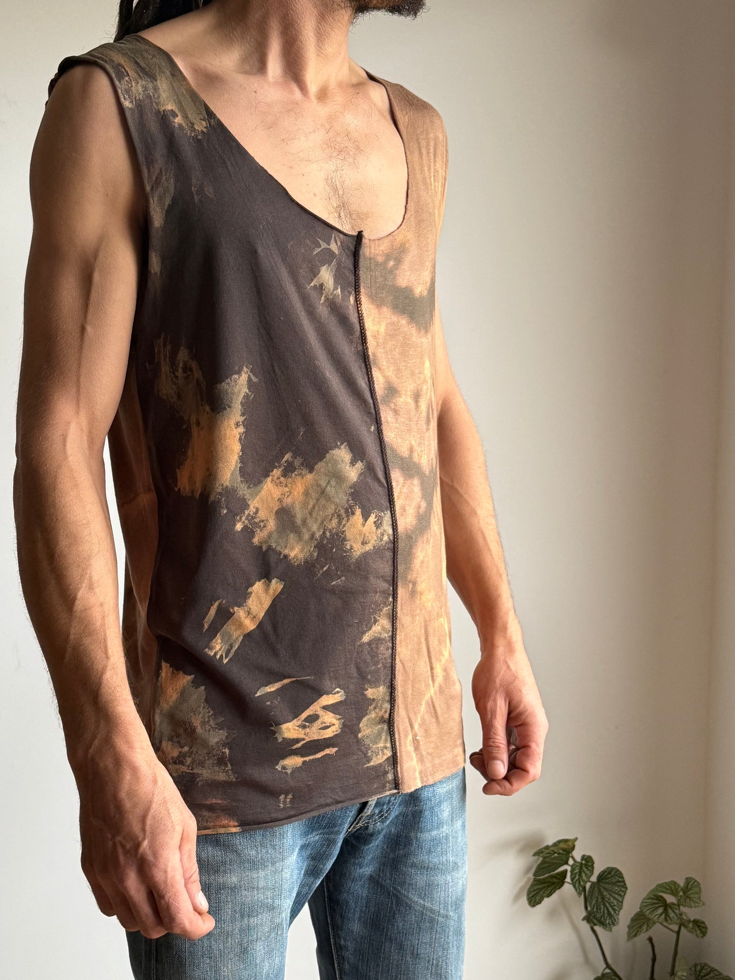 Men Sleeveless Shirt | Brown | S