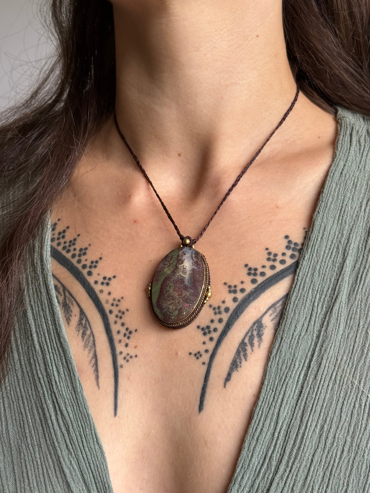 Moss Agate Pendant | Inner Goddess Collection