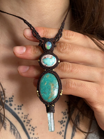 Opal, Turquoise & Aquamarine Pendant | Soul Collection