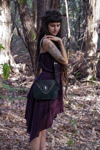 Black Maeve bag with Labradorite