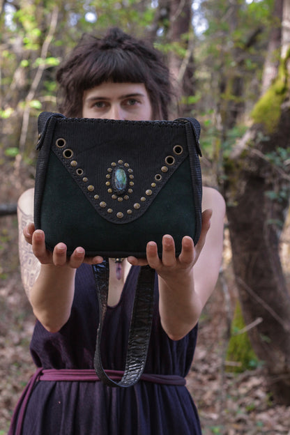 Black Maeve bag with Labradorite