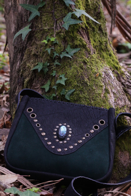 Black Maeve bag with Labradorite