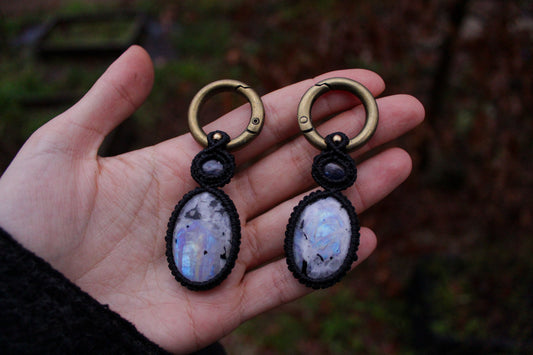 Moonstone & Kyanite ear weights