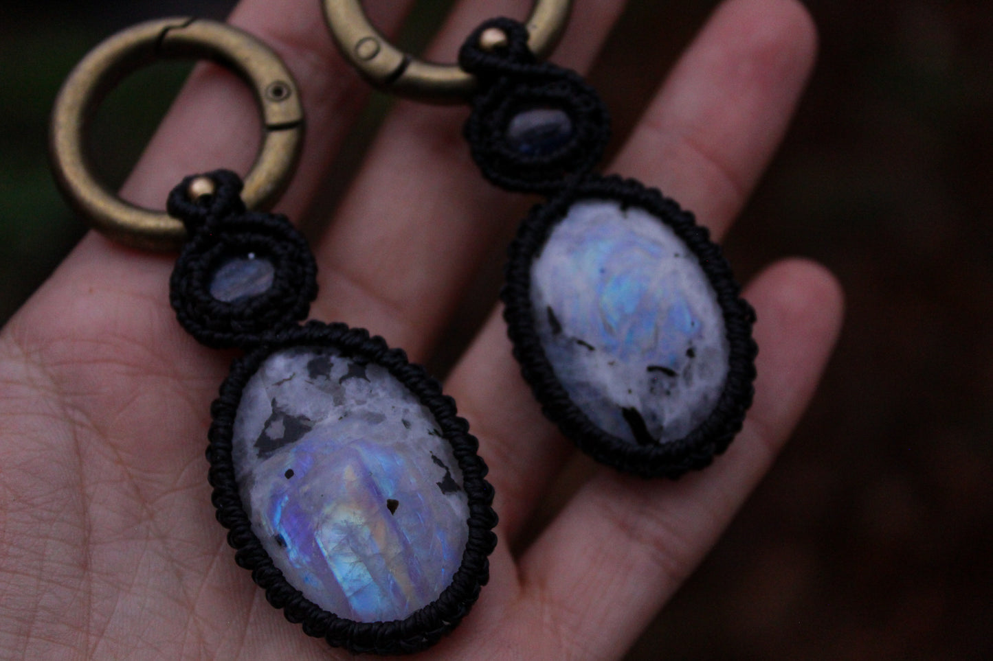 Moonstone & Kyanite ear weights