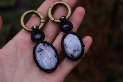 Moonstone & Kyanite ear weights