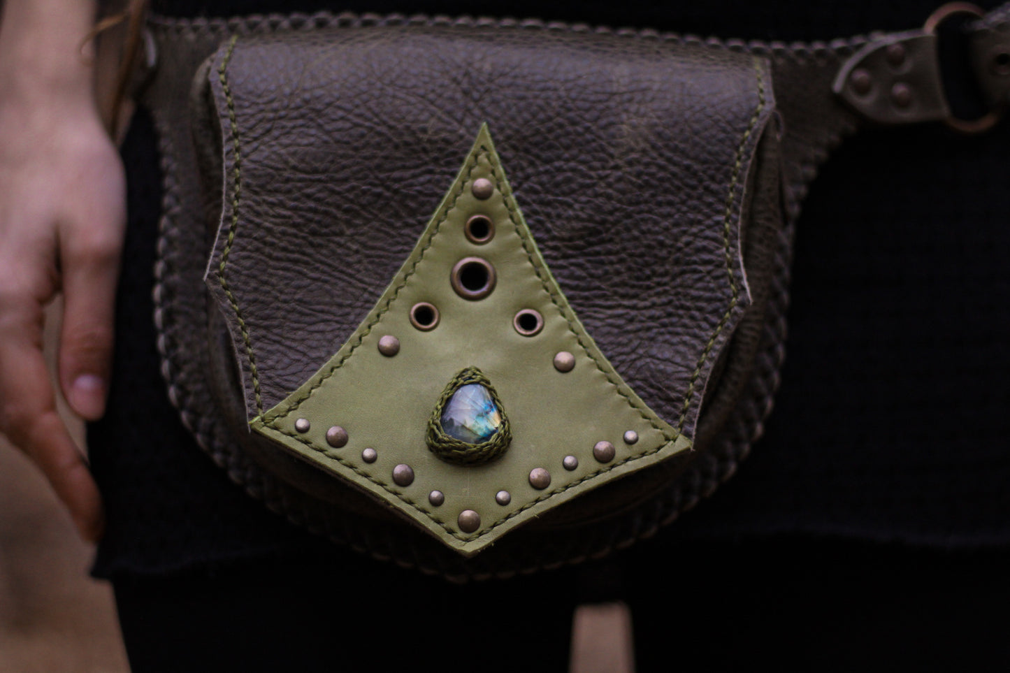 AGNI Bag | Green with Labradorite