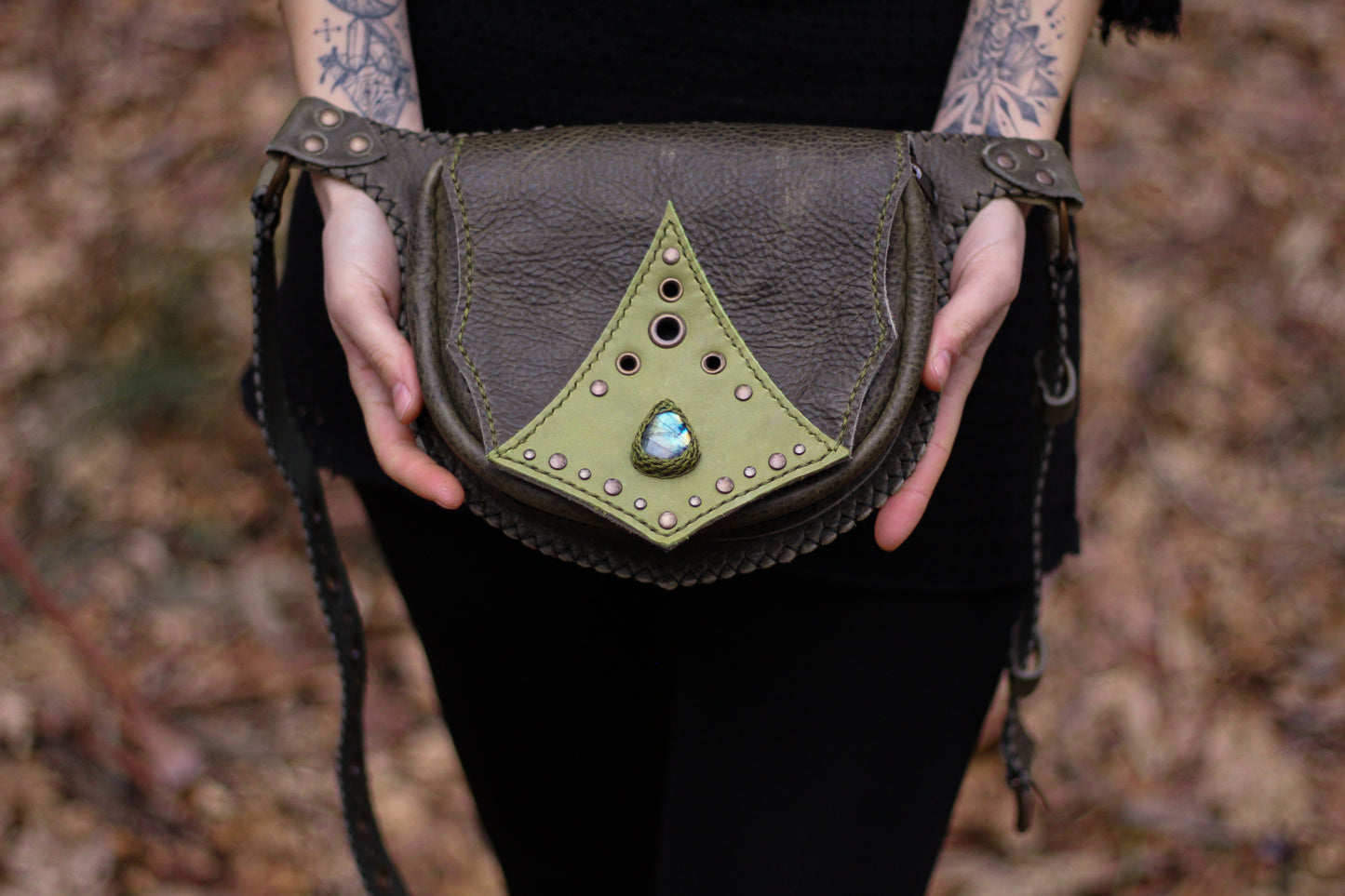 AGNI Bag | Green with Labradorite