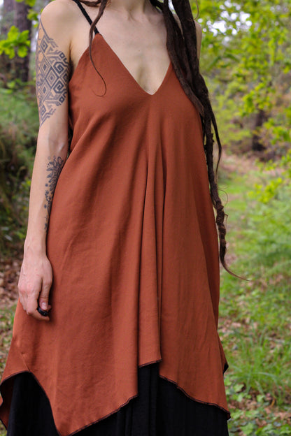 FREYJA Dress | Black & Terracota