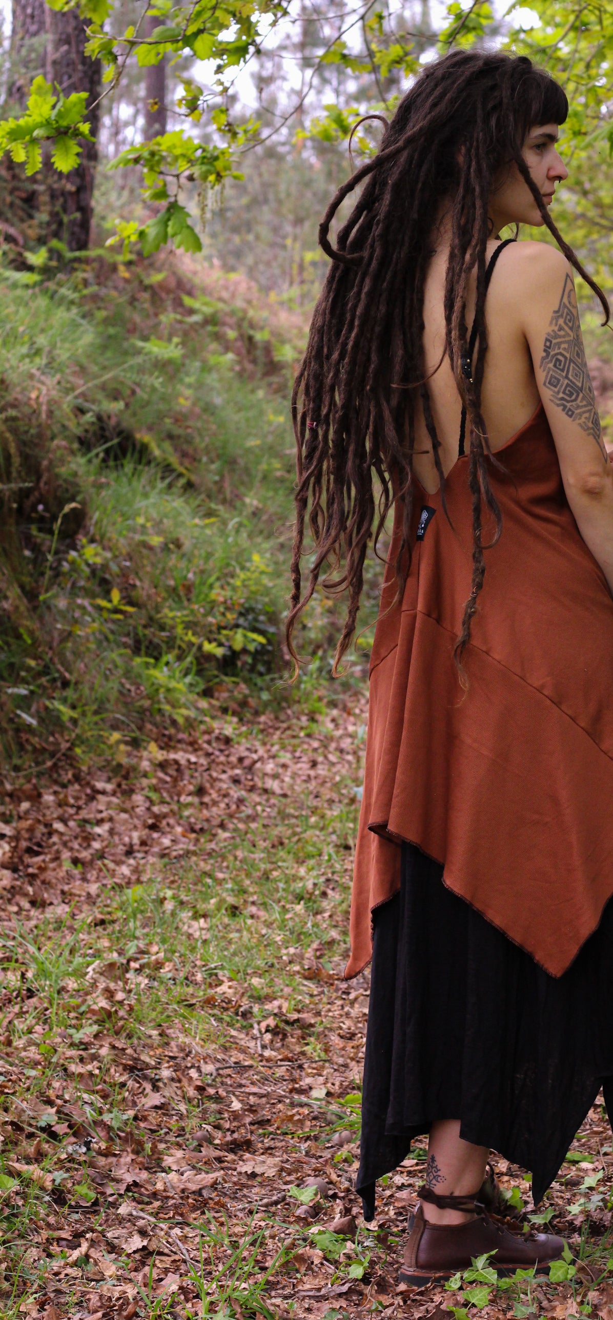 FREYJA Dress | Black & Terracota