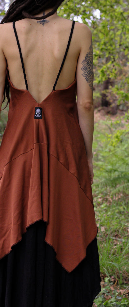 FREYJA Dress | Black & Terracota