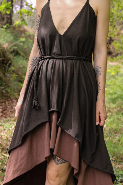 FREYJA Dress | Green & Brown