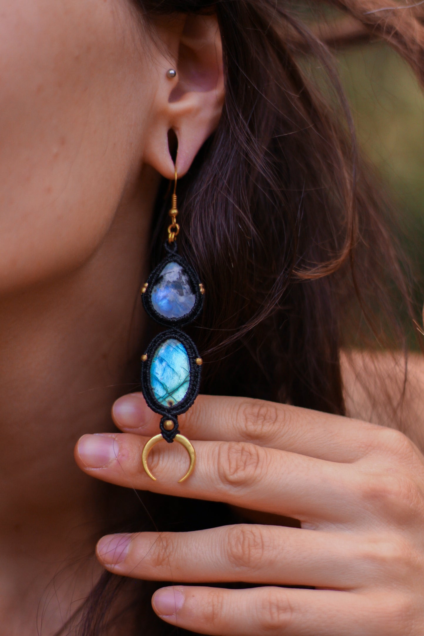 RESERVED Moon earrings | Labradorite&Moonstone