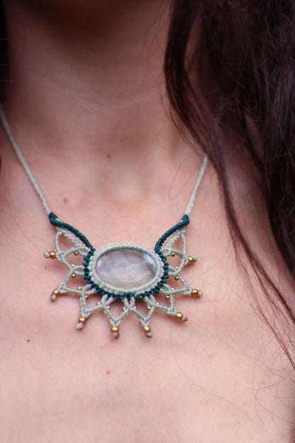 Mandala necklace | green fluorite