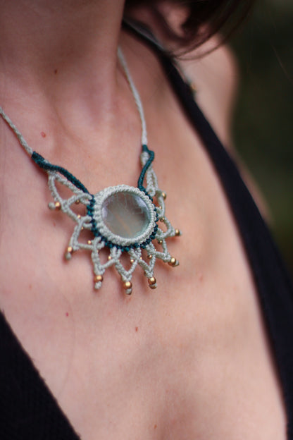 Mandala necklace | green fluorite