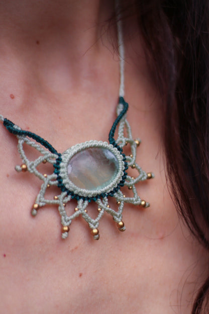 Mandala necklace | green fluorite