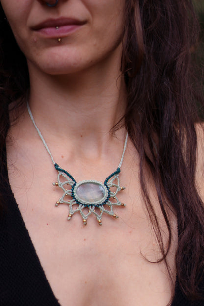 Mandala necklace | green fluorite