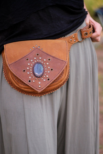 AGNI Bag | Orange/Brown with Labradorite